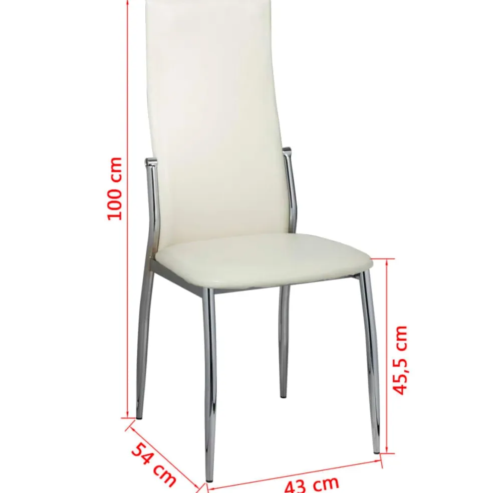 vidaXL Eetkamerstoelen 2 st kunstleer wit