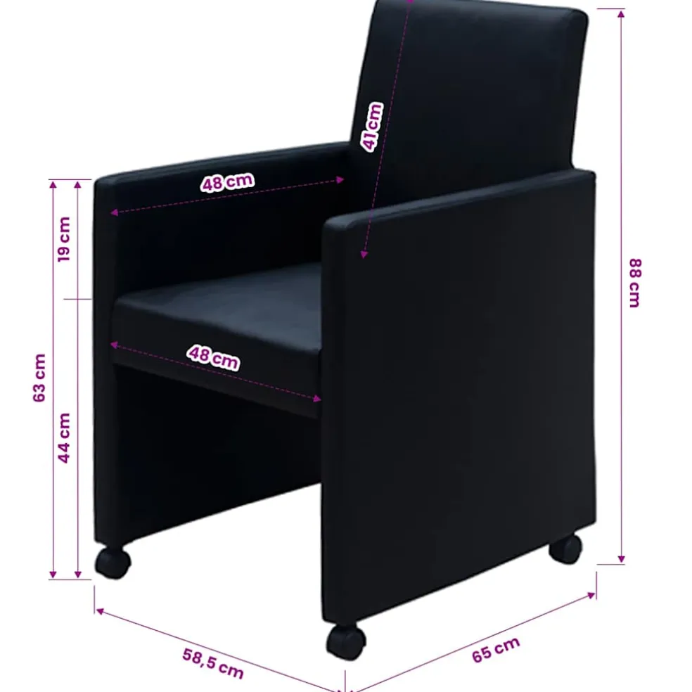 vidaXL Eetkamerstoelen 2 st kunstleer zwart