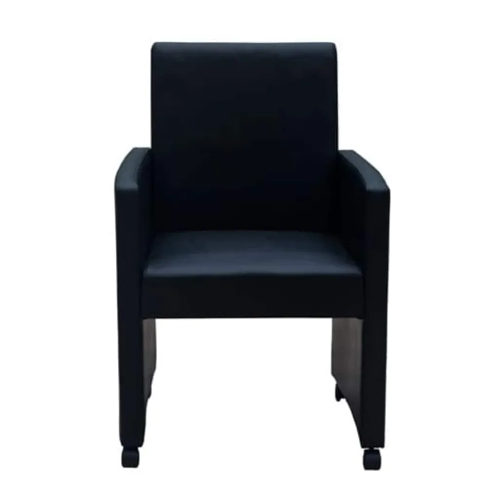vidaXL Eetkamerstoelen 2 st kunstleer zwart