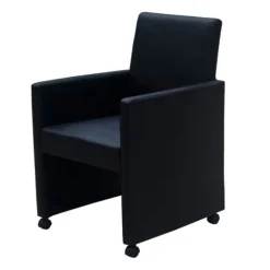 vidaXL Eetkamerstoelen 2 st kunstleer zwart