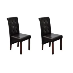vidaXL Eetkamerstoelen 2 st kunstleer bruin