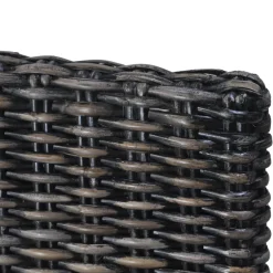 vidaXL Eetkamerstoelen 2 st kubu rattan en mahoniehout zwart