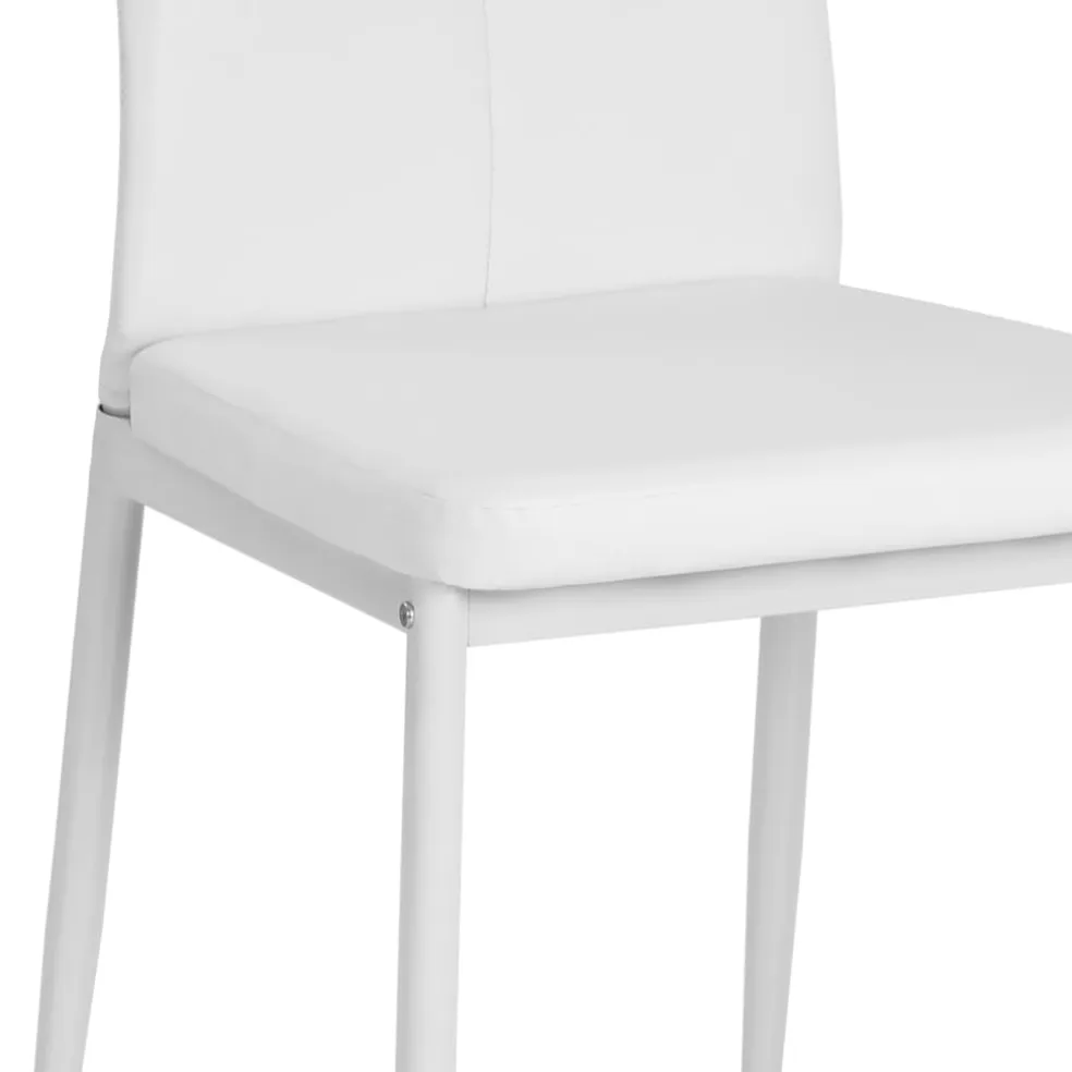 vidaXL Eetkamerstoelen 2 st kunstleer wit
