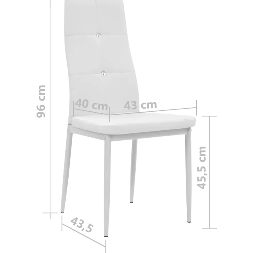 vidaXL Eetkamerstoelen 2 st kunstleer wit