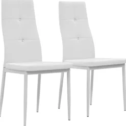 vidaXL Eetkamerstoelen 2 st kunstleer wit