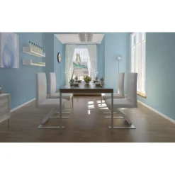 vidaXL Eetkamerstoelen 4 st kunstleer wit