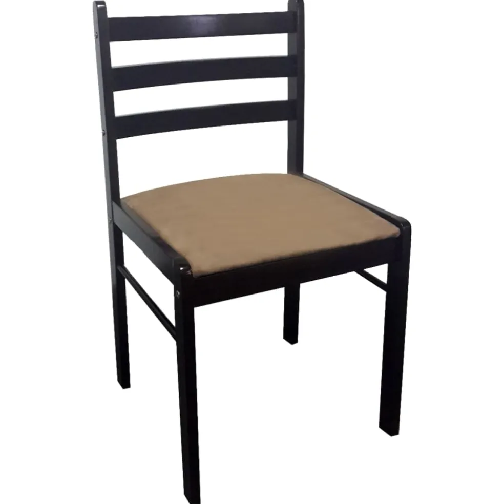 vidaXL Eetkamerstoelen 2 st massief rubberwood en fluweel bruin