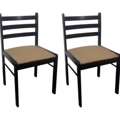 vidaXL Eetkamerstoelen 2 st massief rubberwood en fluweel bruin