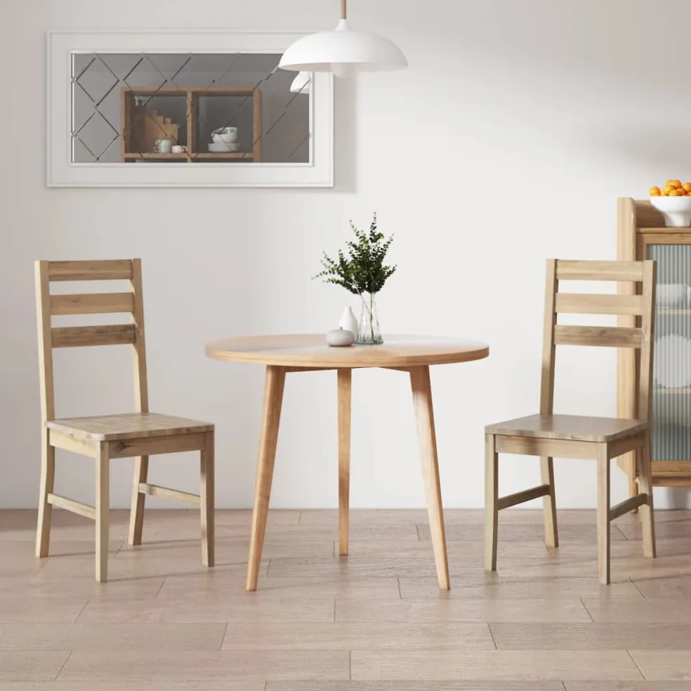 vidaXL Eetkamerstoelen 2 st massief acaciahout