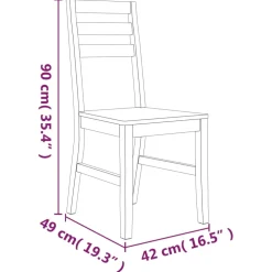 vidaXL Eetkamerstoelen 2 st massief acaciahout
