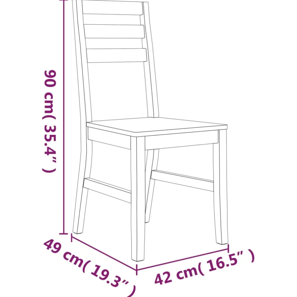vidaXL Eetkamerstoelen 2 st massief acaciahout