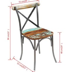 vidaXL Eetkamerstoelen 2 st massief gerecycled hout