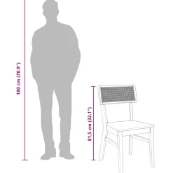 vidaXL Eetkamerstoelen 2 st massief hout rubber