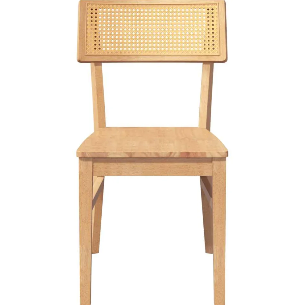 vidaXL Eetkamerstoelen 2 st massief hout rubber