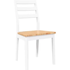 vidaXL Eetkamerstoelen 2 st massief hout rubber wit