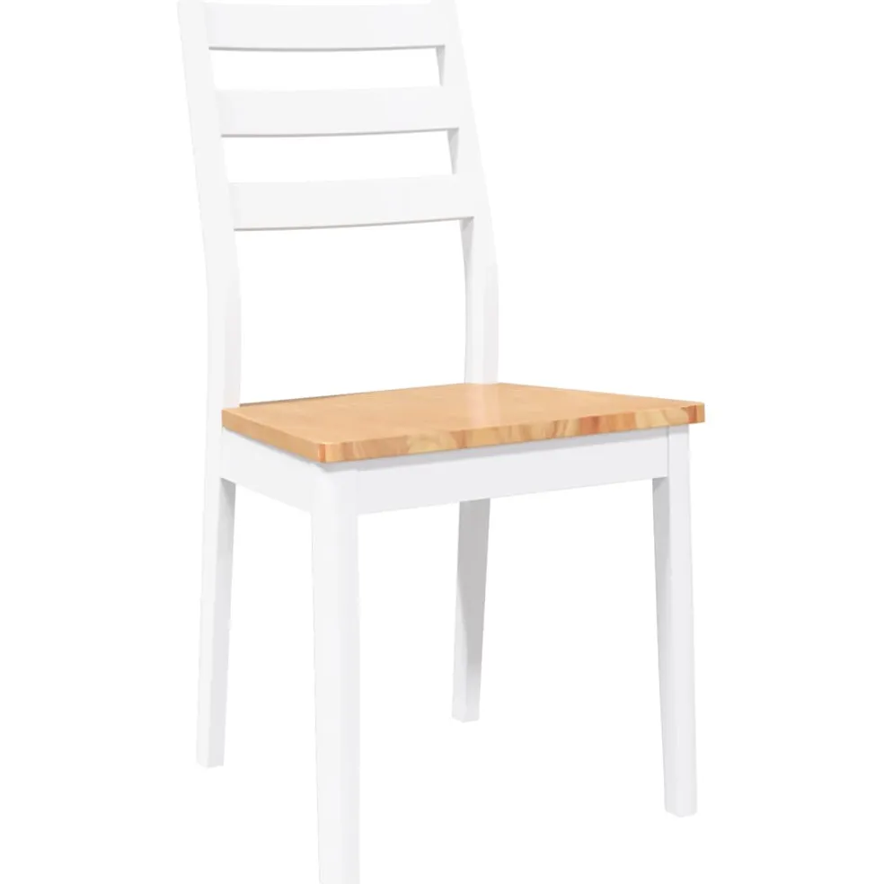 vidaXL Eetkamerstoelen 2 st massief hout rubber wit