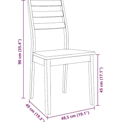vidaXL Eetkamerstoelen 2 st massief hout rubber wit