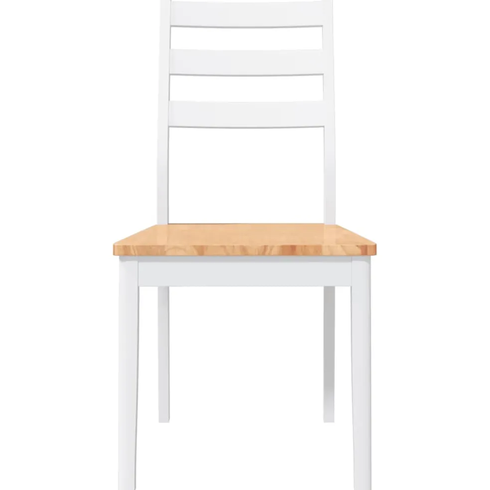 vidaXL Eetkamerstoelen 2 st massief hout rubber wit