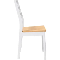 vidaXL Eetkamerstoelen 2 st massief hout rubber wit
