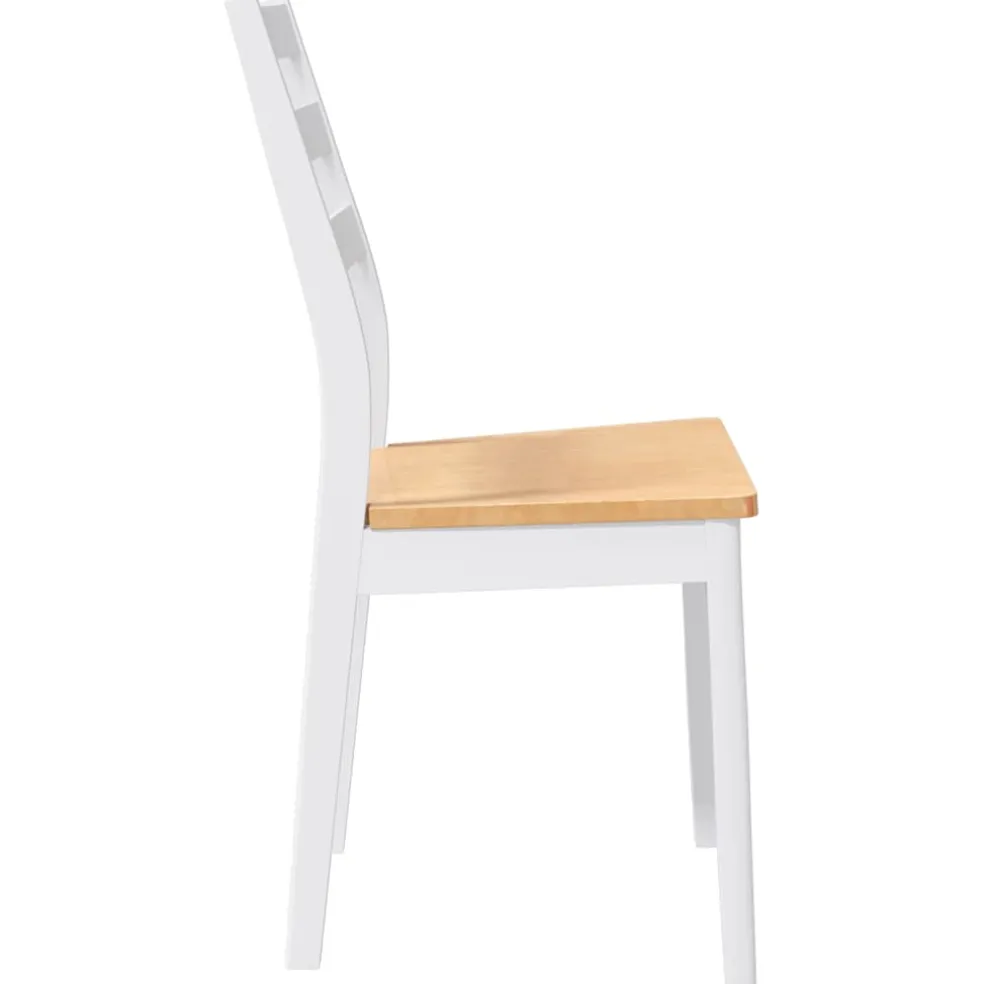 vidaXL Eetkamerstoelen 2 st massief hout rubber wit