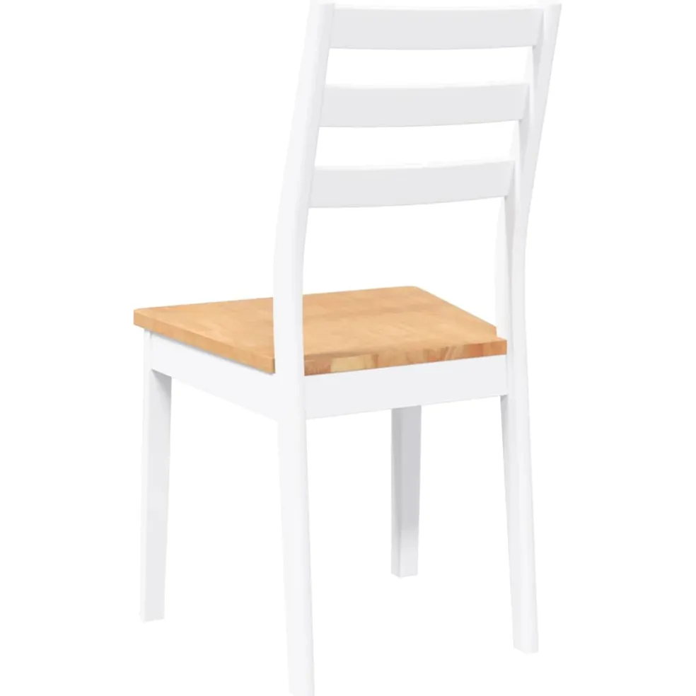 vidaXL Eetkamerstoelen 2 st massief hout rubber wit