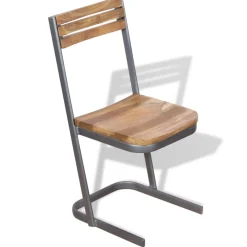 vidaXL Eetkamerstoelen 2 st massief teakhout