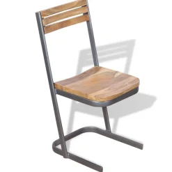 vidaXL Eetkamerstoelen 2 st massief teakhout