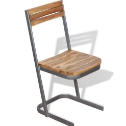 vidaXL Eetkamerstoelen 2 st massief teakhout