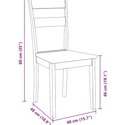 vidaXL Eetkamerstoelen 2 st massief hout naturel rubber