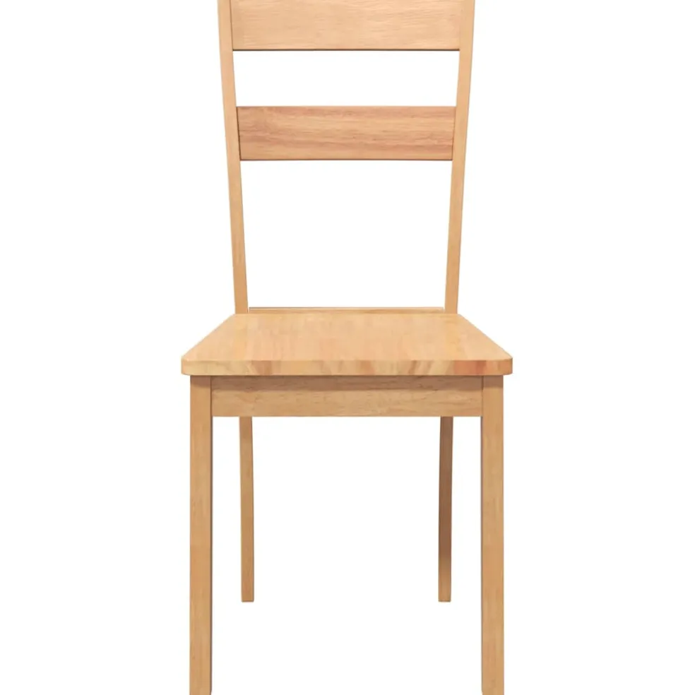vidaXL Eetkamerstoelen 2 st massief hout naturel rubber
