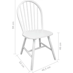 vidaXL Eetkamerstoelen 2 st massief rubberwood wit