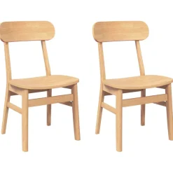 vidaXL Eetkamerstoelen 2 st massief hout rubber