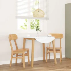 vidaXL Eetkamerstoelen 2 st massief hout rubber