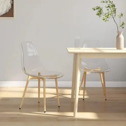 vidaXL Eetkamerstoelen 2 st PET transparant