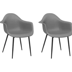 vidaXL Eetkamerstoelen 2 st PP grijs