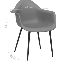 vidaXL Eetkamerstoelen 2 st PP grijs