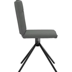 vidaXL Eetkamerstoelen 4 st stof donkergrijs