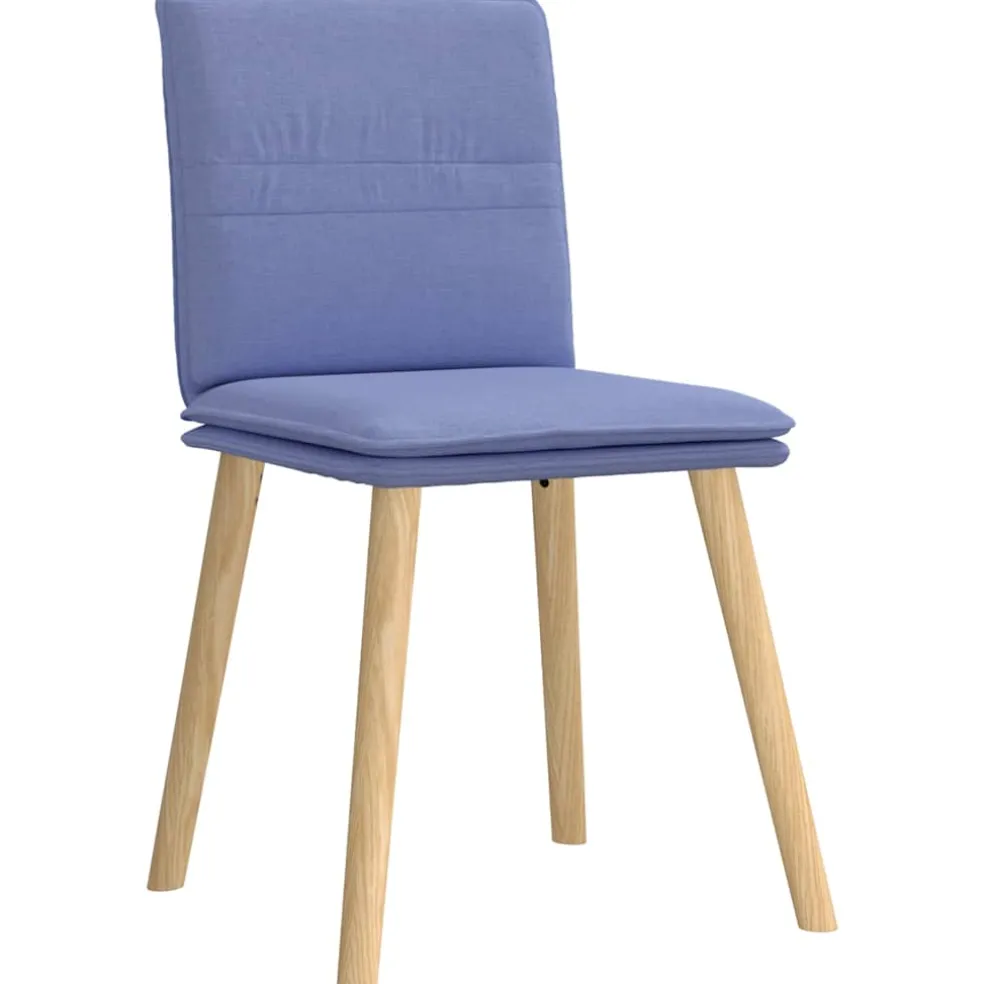vidaXL Eetkamerstoelen 4 st stof jeansblauw