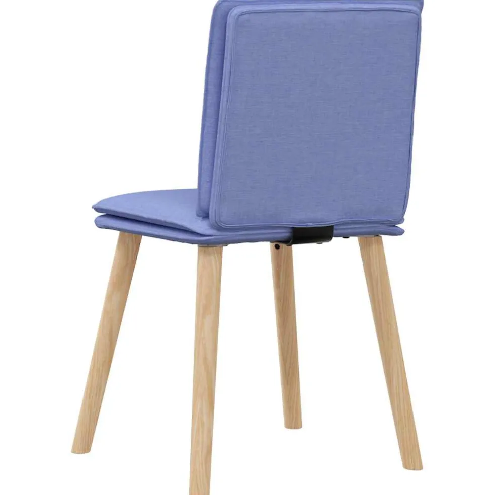 vidaXL Eetkamerstoelen 4 st stof jeansblauw