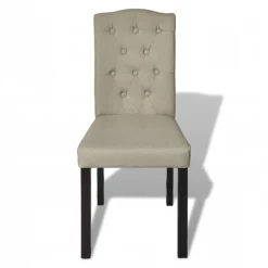 vidaXL Eetkamerstoelen 6 st stof camel