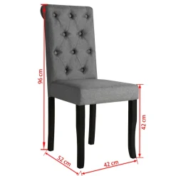 vidaXL Eetkamerstoelen 2 st stof donkergrijs