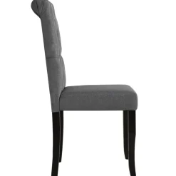 vidaXL Eetkamerstoelen 2 st stof donkergrijs