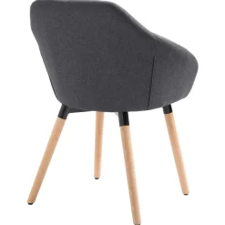 vidaXL Eetkamerstoelen 4 st stof donkergrijs