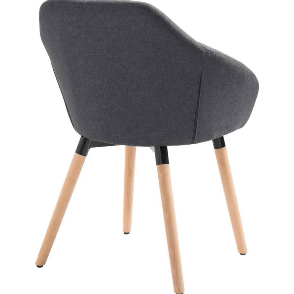 vidaXL Eetkamerstoelen 4 st stof donkergrijs
