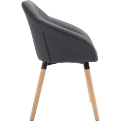 vidaXL Eetkamerstoelen 4 st stof donkergrijs