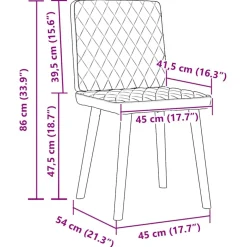 vidaXL Eetkamerstoelen 4 st stof donkergrijs