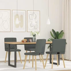 vidaXL Eetkamerstoelen 4 st stof donkergrijs