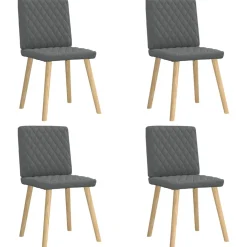 vidaXL Eetkamerstoelen 4 st stof donkergrijs