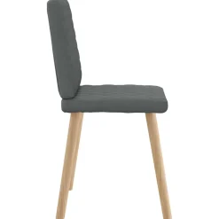 vidaXL Eetkamerstoelen 4 st stof donkergrijs