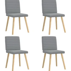 vidaXL Eetkamerstoelen 4 st stof lichtgrijs